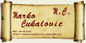 Marko Čukalović vizit kartica